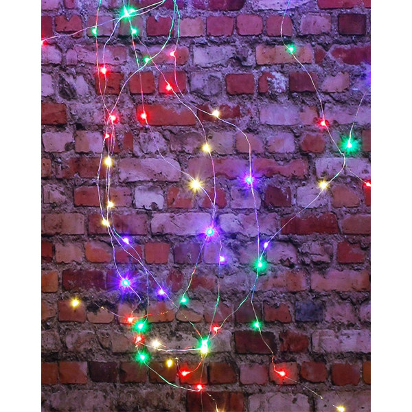 （5m 50 LED，färg）Solcellslingor utomhus, solcellslampor 8 lägen