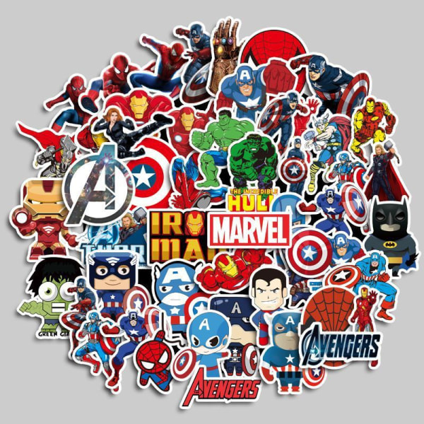 100 Avengers Marvel Stickers Cartoon Cute Handbook Mobiltelefon L