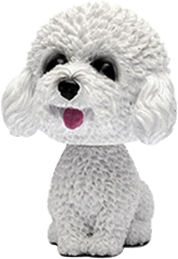 Teddy White)Autovennlig Hundefigur Beveg Hode Vinglehode Nodd