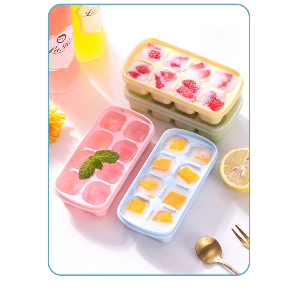 4 Pcs Ice Cube Molds, Ice Cube Tray with Lid Stackable and Dishwa