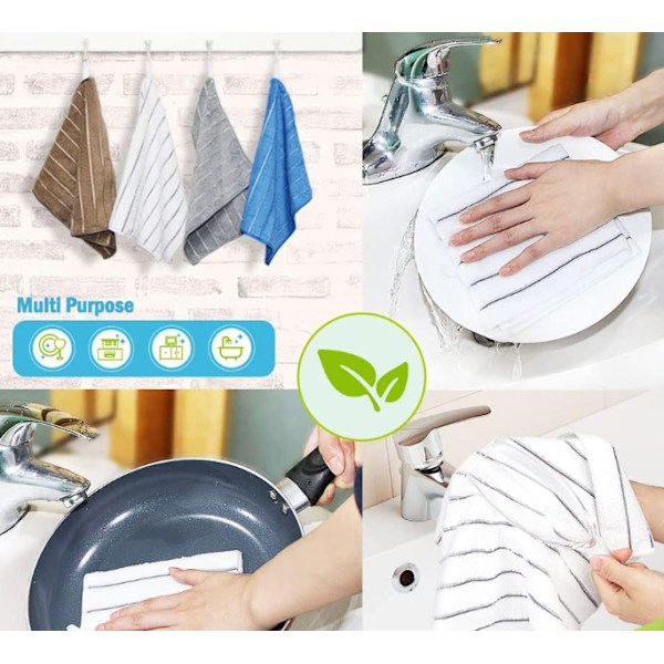 8 stycken kökshanddukar och porslin i ultrafint fiber, mjuka a