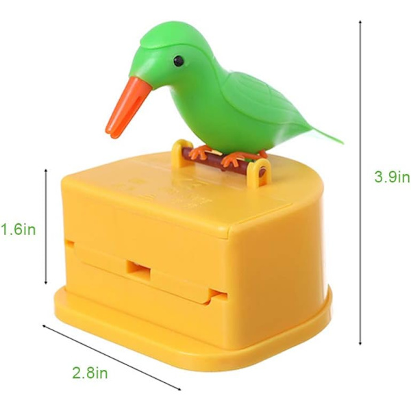 (Gul) En söt fågelformad tandpetare dispenser. Rengör dina tänder.