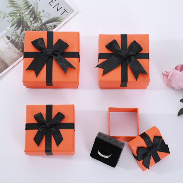 Set med 4 delar, 4 storlekar orange med svampdyna, bågformad juvel