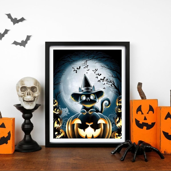 30x40cm Halloween Diamond Painting for voksne, 5D Cartoon Diamond Pain