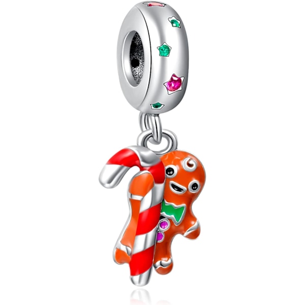 Snögubbe och julhatt Sterling Silver Charm Julgran Pe