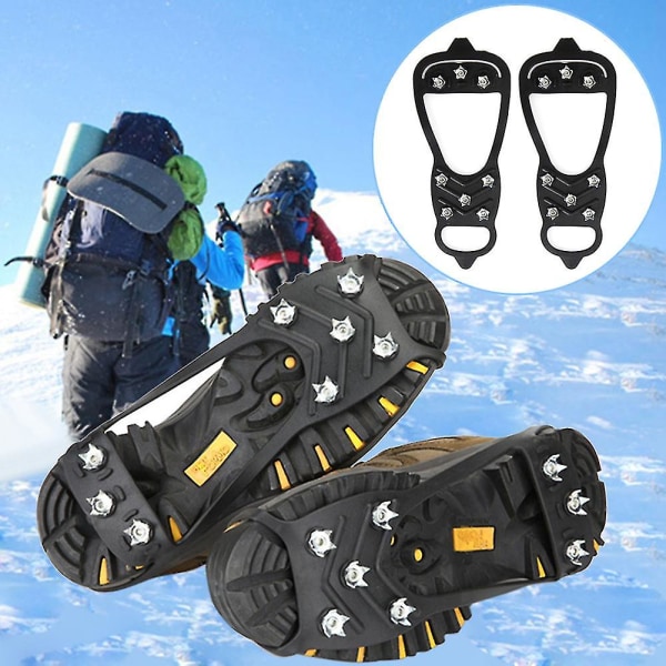 L (sizes 41-45)2pcs Ice Cleats Crampons Snow Grips Boot Shoe Anti