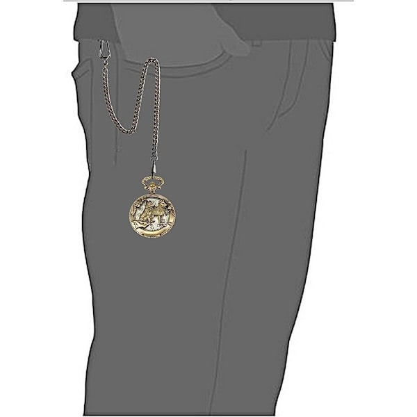Zodiac Embossed Halskjede Tiger Anime Vintage Lommeur, Antiqu