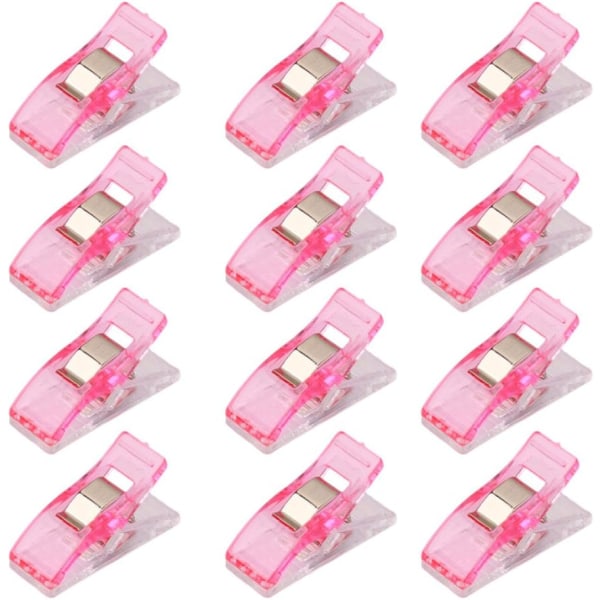 Sæt med 50 stk. clips plastik clips til indbinding af syhåndværk Pink a