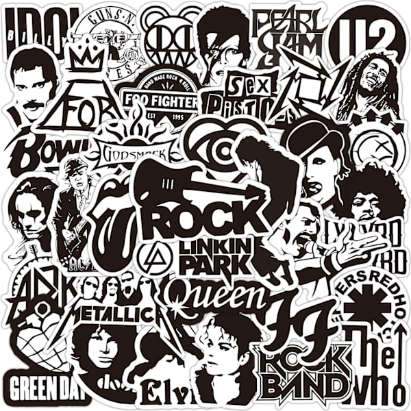 50 Rock Rock Punk -bändin graffititarrat Matkalaukku Moottoripyörä Skat