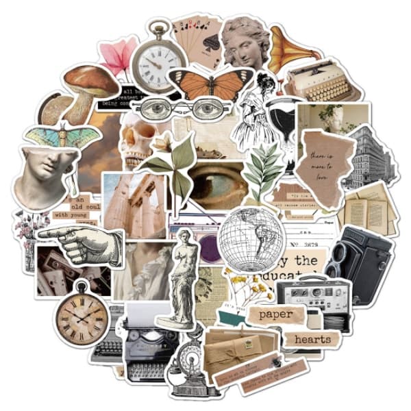 Stickers Vintage C Multicolor 50-pack