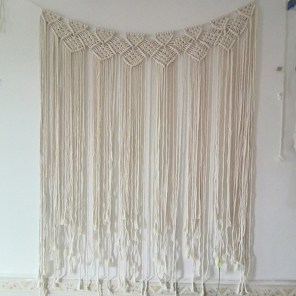 115 x 100 cm stor håndlaget makramé veggteppe ensartet vev Co