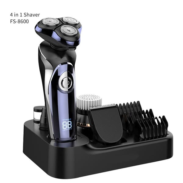 Multifunksjonell elektrisk barbermaskin LCD digital display fire i én