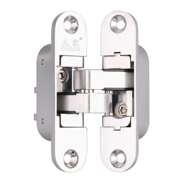 1 Usynlig Hængsel - 3D Aluminium. Satin Rustfrit Stål Farve. - H