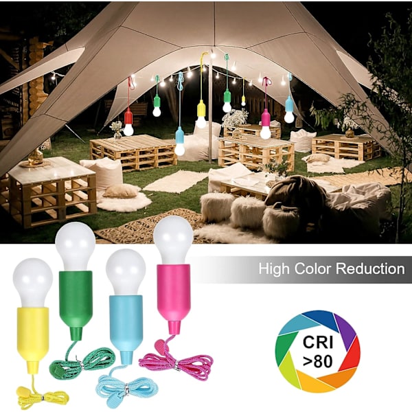 (Kall vit) 8-pack LED-dragsnöre glödlampa batteridriven glödlampa