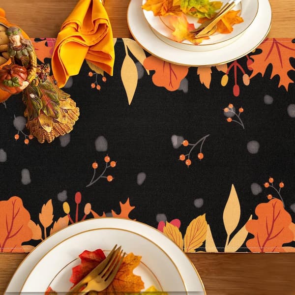 1 stk Lønneblad 2 33x183cm Polyester Bordløper Lønneblad Bordløper