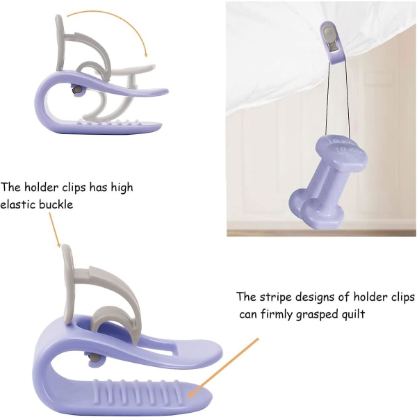 Täcke Clips, 10 st Hög Elastisk Täcke Överdrag Clip, Nålfri Qui