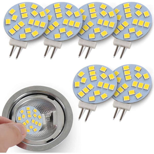 2W runde, kuleformede, hvite G4 LED-lys erstatter 20W stiftbaserte halogenpærer B