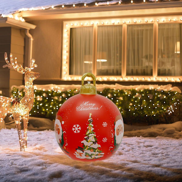 (Jultomte+Gran) Julgranskulor, 23,6 tum Enorm Jul Pvc Uppblåsbar