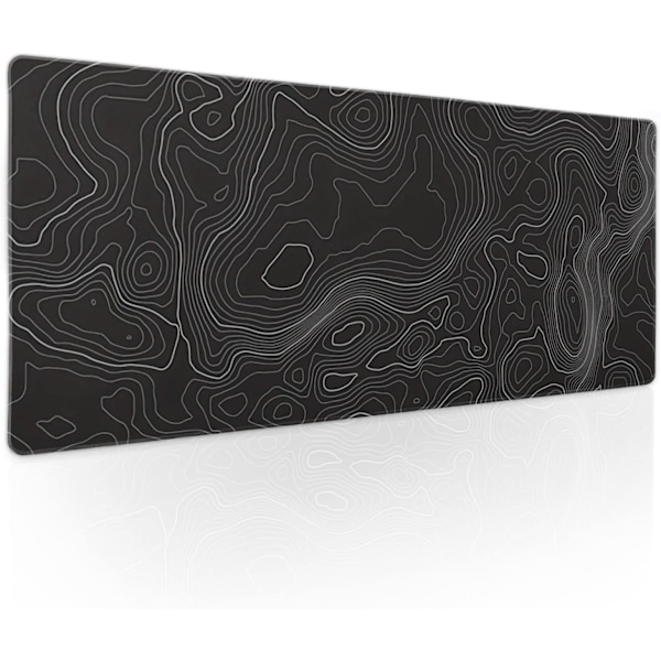 Toographic Contour Black XL Gaming Mouse Pad Extended Geographic