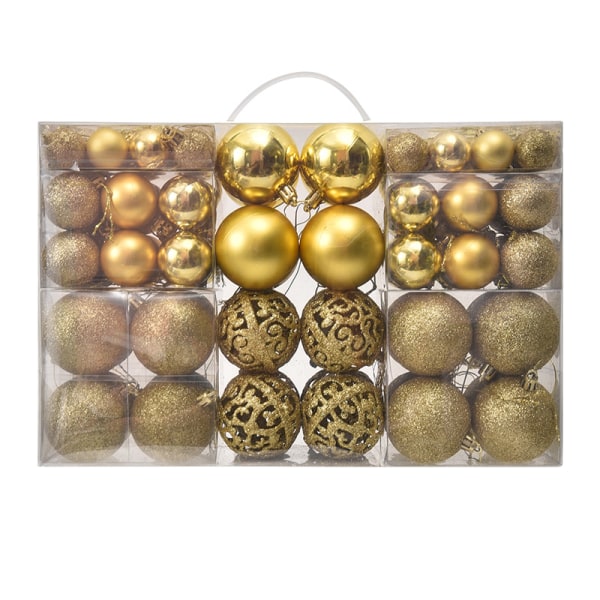 Guld Färg 100 Stycken Julgranskulor Jul Dekoration Set