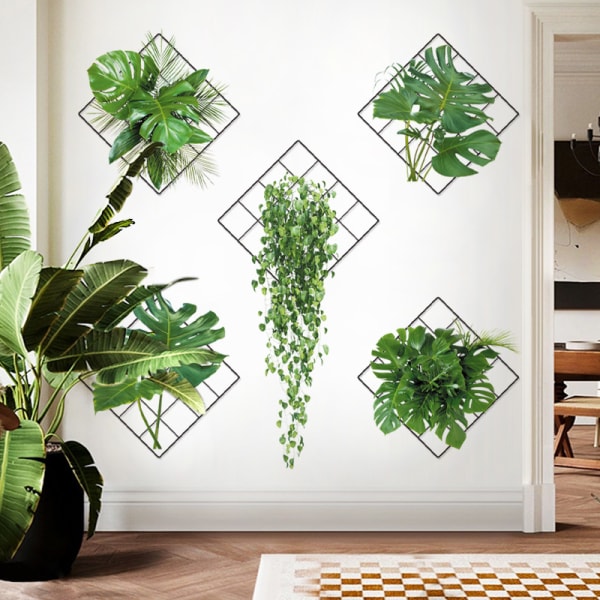 3D Grön Växt Väggdekor, Grön Väggdekor Växter Löv Vägg