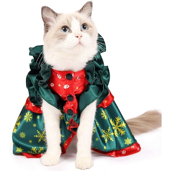 Julekostyme for kattunge - lite og mellomstort kjæledyrkostyme