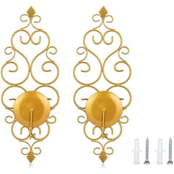 2 Lysestager Tealight Lysestager Retro Smedejern Væg Mou