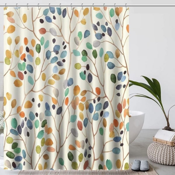 Bruseforhæng 180x200 Anti-svamp Badeforhæng Beige Maskinvaskbar