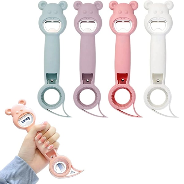 Vier Bär Designs 4-i-1 flaskeåpner, boksåpner, boksåpner,