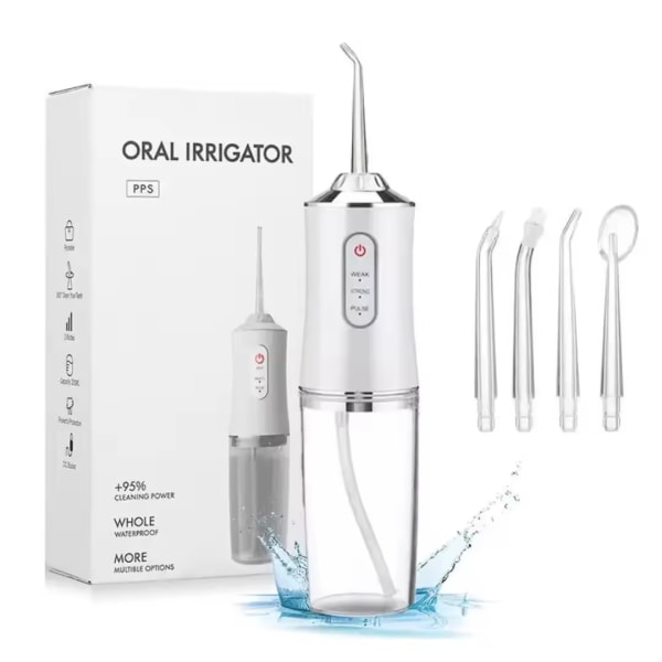 Cordless Dental Irrigator with 4 Nozzles Oral Travel Teeth Cleani