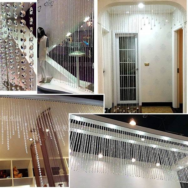 10 stk 1M Krystal Perler Garland Ottekant Gardin Strenge Garland Pe