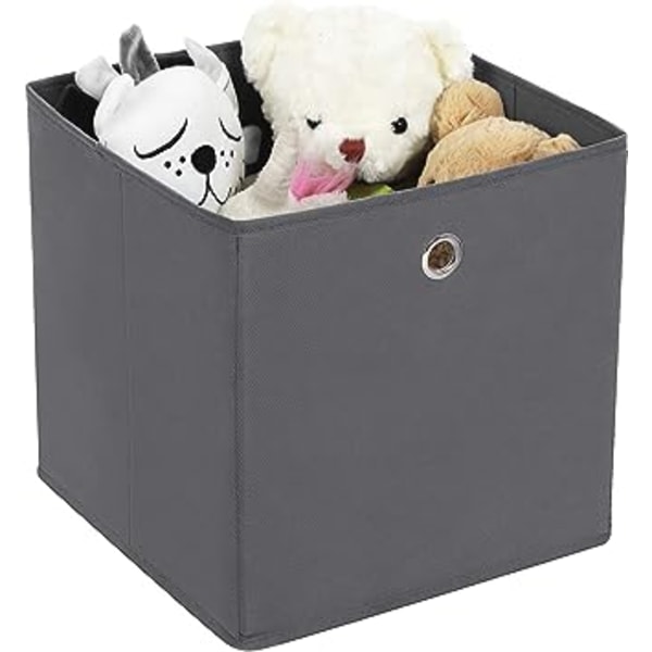 Grå 30 x 30 x 30 cm Sæt med 1 sammenklappelig opbevaringsboks i non-woven stof