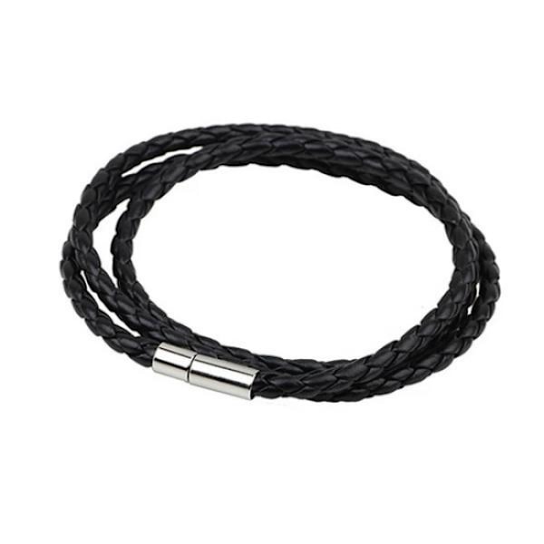 2-Pack - Läderarmband - Svart