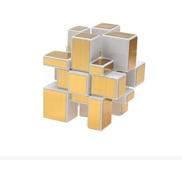 3x3x3 Speil Speed ​​Dice Puzzle Svart Kropp + Sølv Klistremerke (Gol