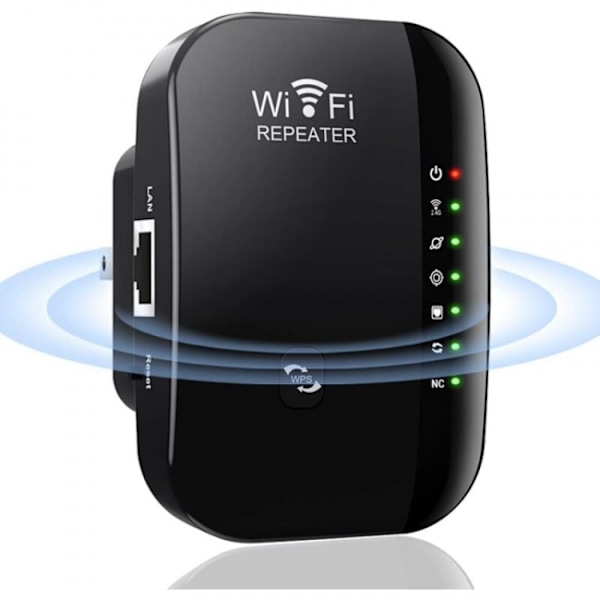 Sort Kraftful WiFi Repeater WiFi Forstærker 300Mbps 2.4G WiFi Rep