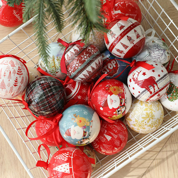 Årlig juleutgave, ball, 7,2 cm, juleklistremerker, skum