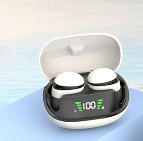 Hvide, trådløse Bluetooth-øretelefoner, Bluetooth 5.3-øretelefoner, Immer