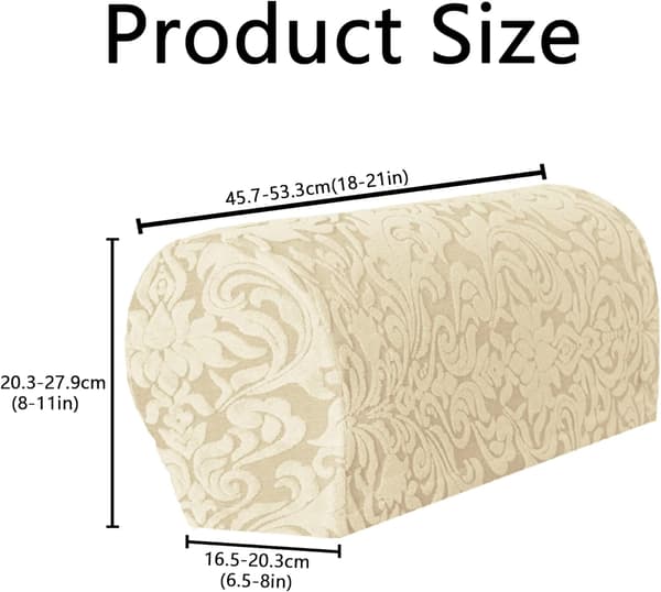 (Khaki) 2 PCS Arm Rest Covers Sofa, Chair Arm Protectors Stretch,