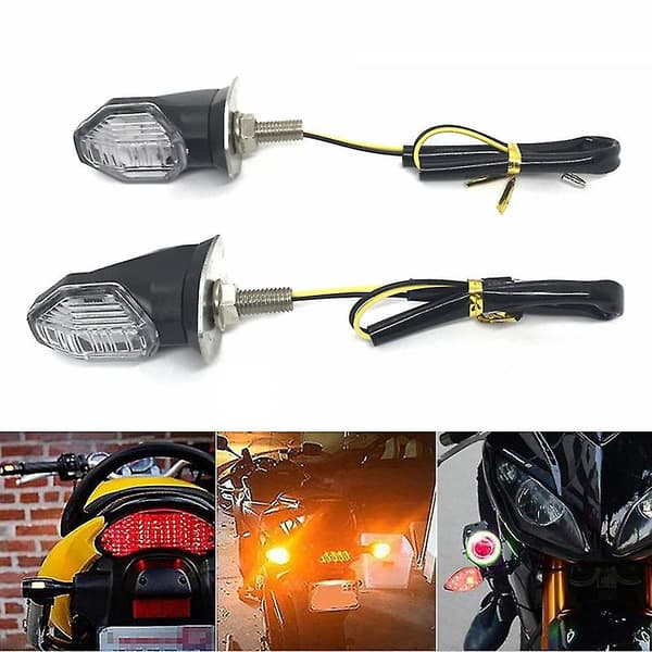 4 stk. Mini Universal Motorcykel LED Blinklys Indikator Lys Am
