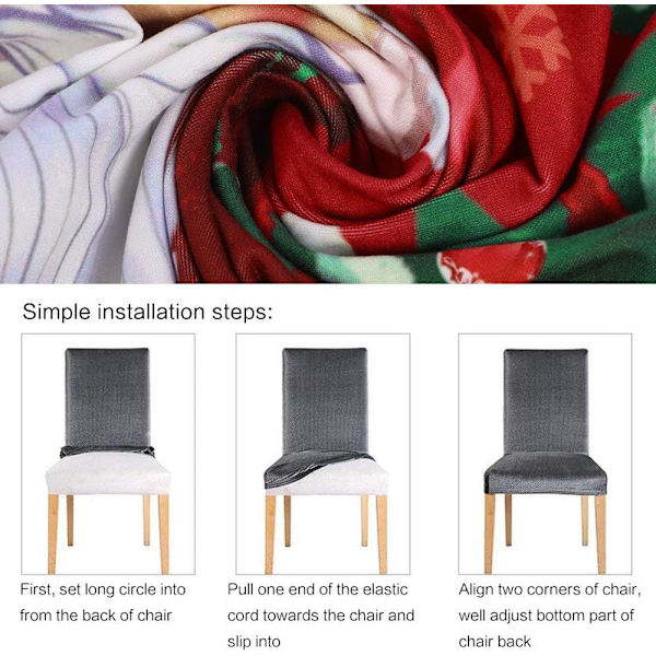 6 stk. jule stretch stoleben - moderne elastiske stoleben