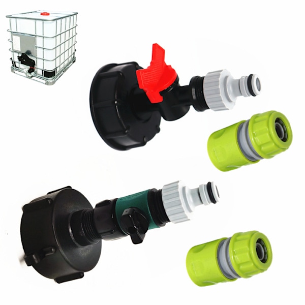 1000 liter IBC vattentank med S60x6 och 3/4 adapterventil