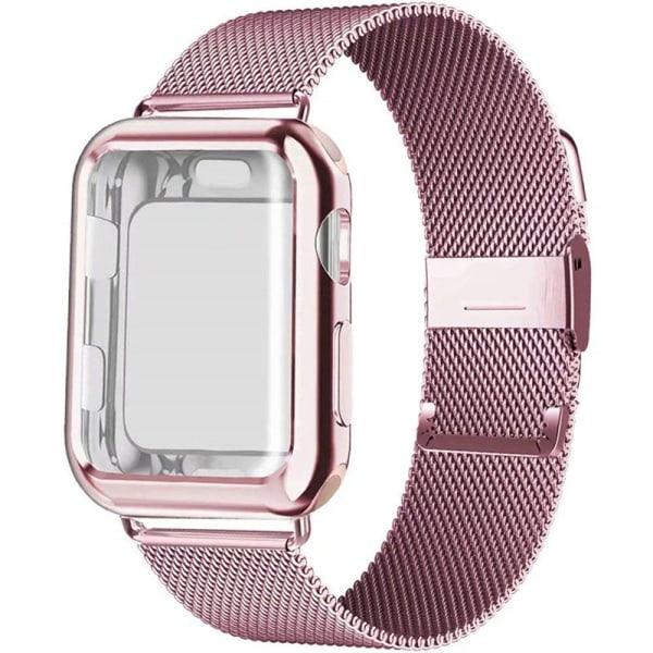 40 mm rosa gullrem med silikonetuie og Apple Watch-rem, ma