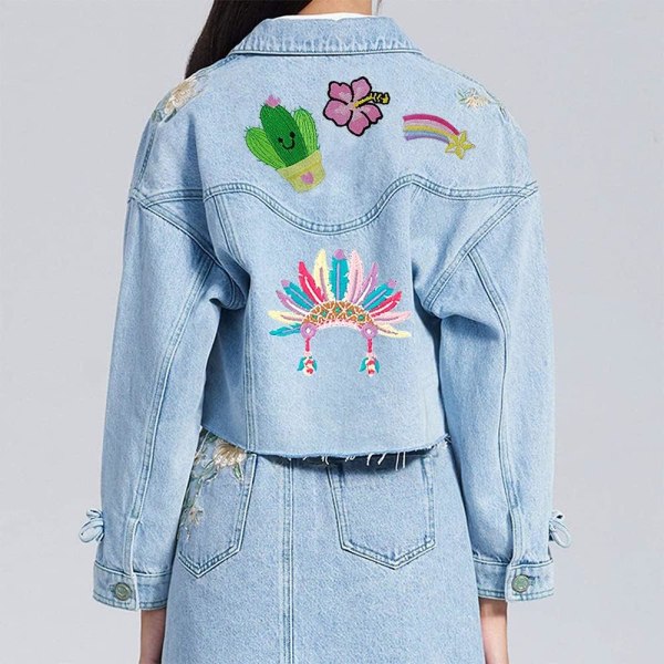 Sødt strygejern på patches 18 stk broderet patch sy på applikation patc