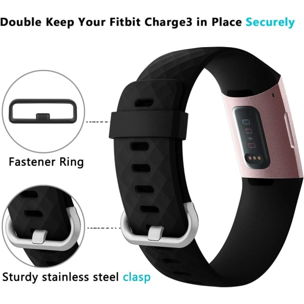 2 kpl:n vaihtohihnat, yhteensopivat Fitbit Charge 3/Fitbit C:n kanssa