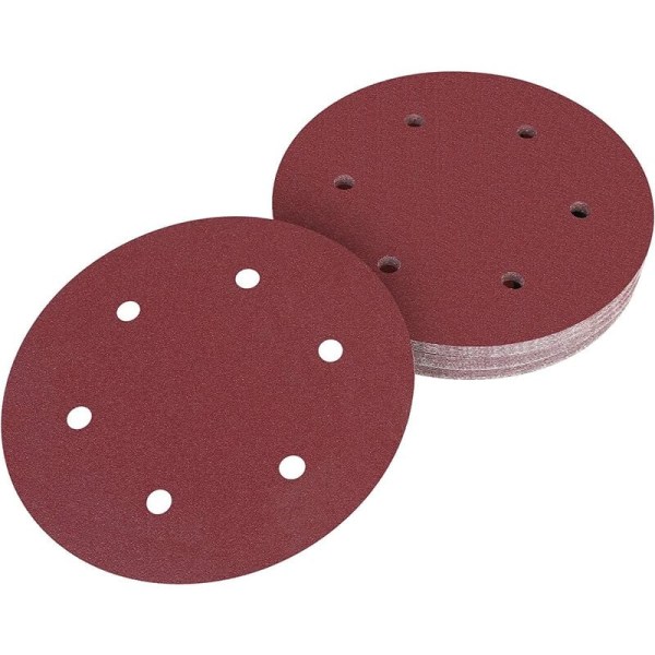 225mm Sanding Discs, 50 Sanding Discs, 6 Holes 120 Grit Sandpaper