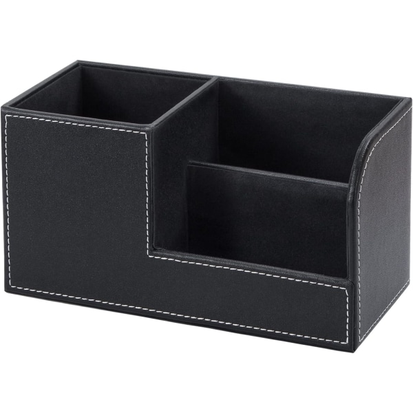 Office Storage PU Leather Multifunctional Desk Organizer Pen Hold