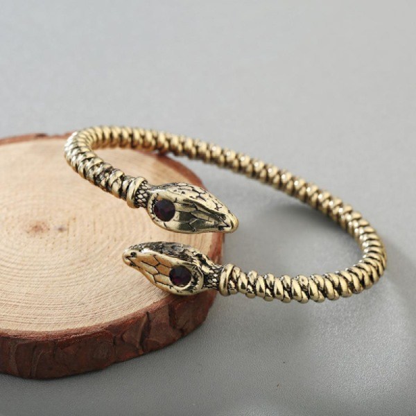 Ormstjärtad bohemisk smycke vikingar armband brons en storlek