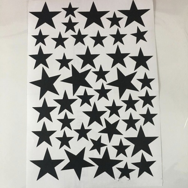 Sett med 45 stjerner veggklistremerker for barn - veggdekor for babyrom