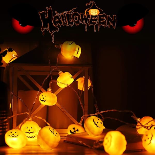 Halloween LED græskarlyskæde, 3M 20LED Halloween græskar D