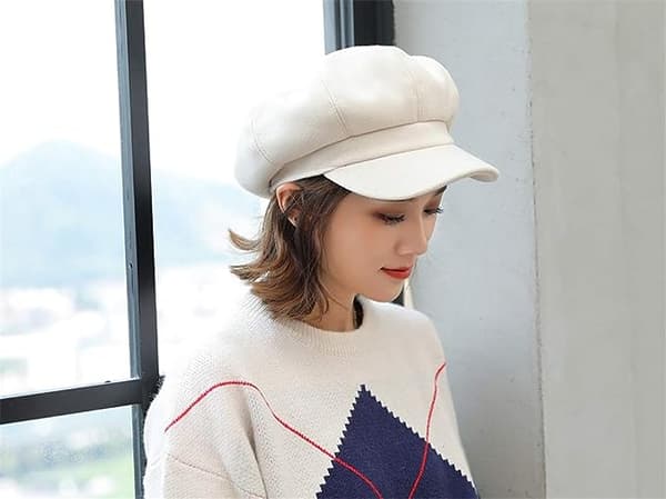 Beige Dame Beret Hat Fransk Beret Vinter Efterår Hat Damer Pige